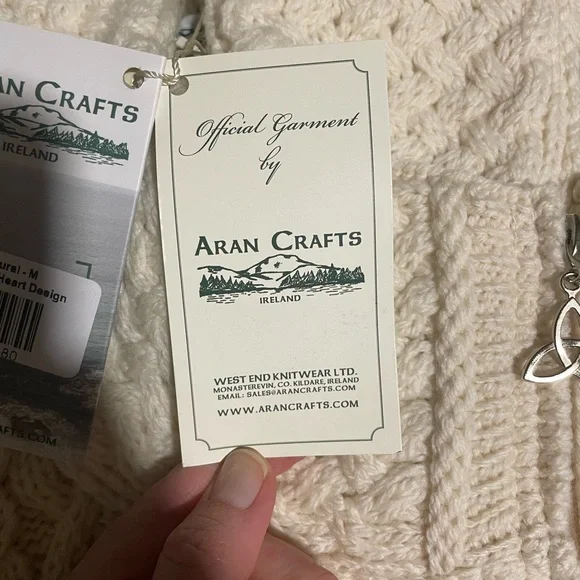 Aran Crafts Cream Cable Knit Hooded Sweater - Picture 7 of 8